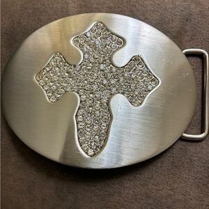 SALE! Vintage Classico Italia A413 cross belt buckle silvertone
